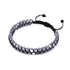 Géome sacrée | Hématite d'argent | Bronze à canon | Bracelet octaèdre